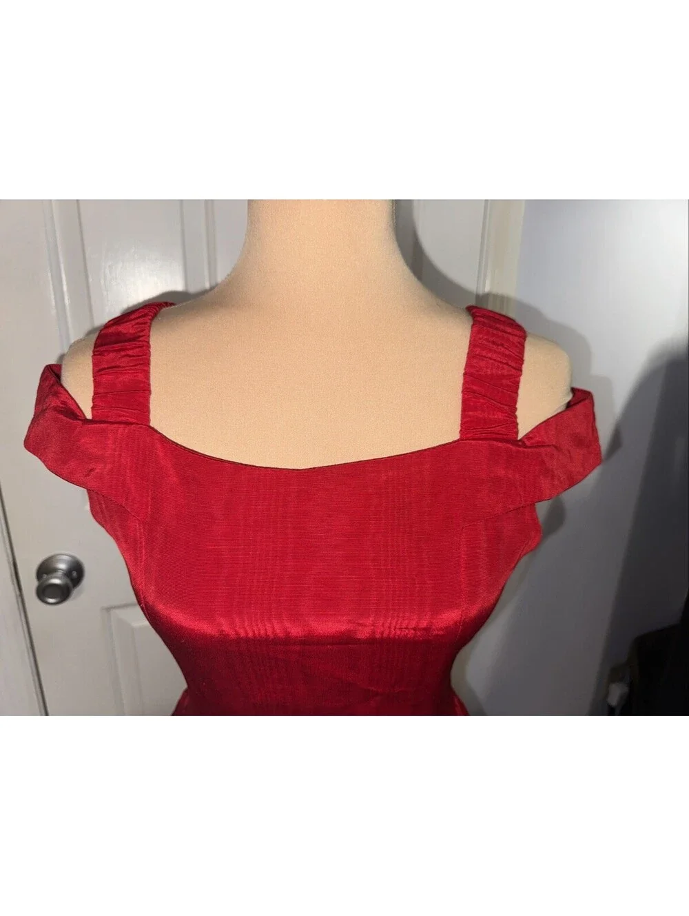 Maria Casero Vintage Girl Dress Size 12 Preteen Red Moire fabric